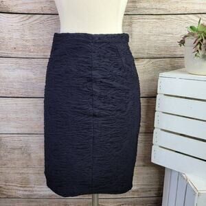 Doncaster Textured Hidden Zipper Pencil Skirt Black‎ Size 4